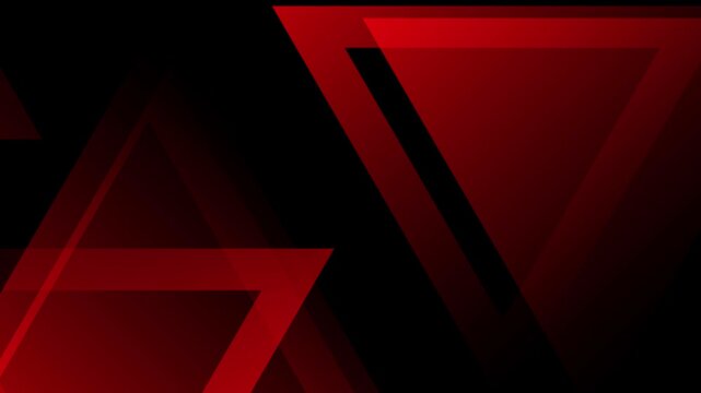 abstract animated background with red triangle shapes on dark space creating modern geometric random motion graphics, suitable for ads, design creative, digital art, or elegant corporate themes