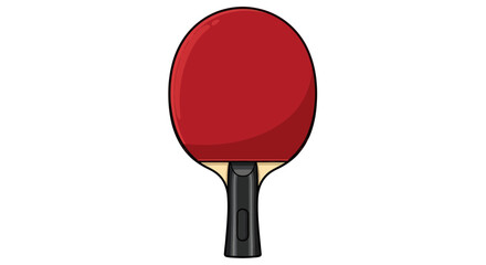 Red Table Tennis Paddle on White.
