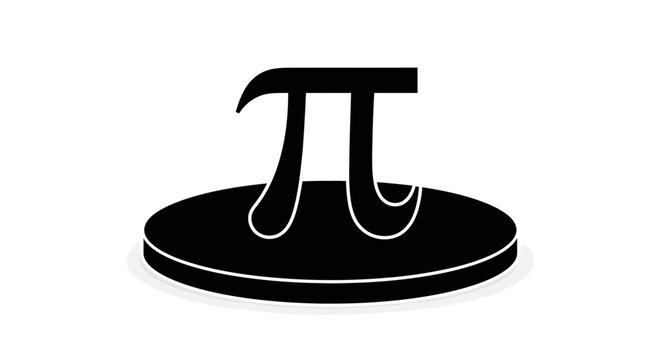 Vector pi symbol icon on podium