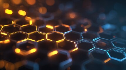 Obraz premium Abstract honeycomb structure with lights