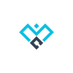 Fototapeta premium Modern MC typography logo in hexagon shape, perfect for branding, identity, print, and digital design.