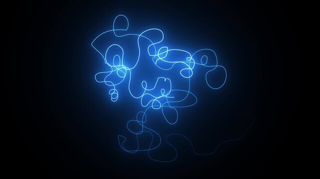 Animated glowing neon circular line frame animation. neon ellipse circle border loop icon. bright glowing load circle outline, ring circle looping animation.