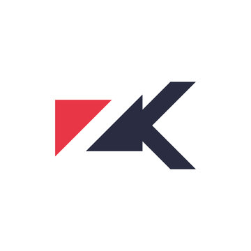 ZK KZ Letter Logo Design with a Minimalist Flair
