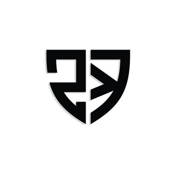 Unique ZK Shield Monogram Alphabet Logo for Modern Companies