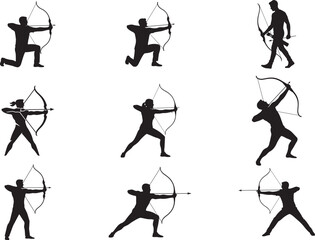 Archer Bow Shooting Warrior Silhouette