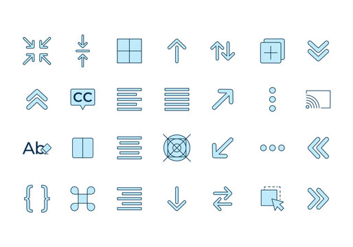 Blue Text Formatting Toolbar Icons With Document Editing Alignment And Typography Tools