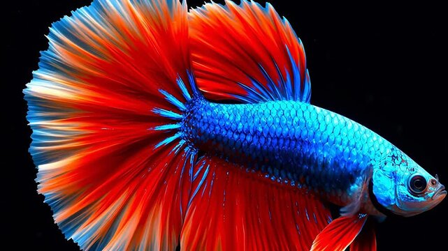 Colorful betta fish with vibrant fins