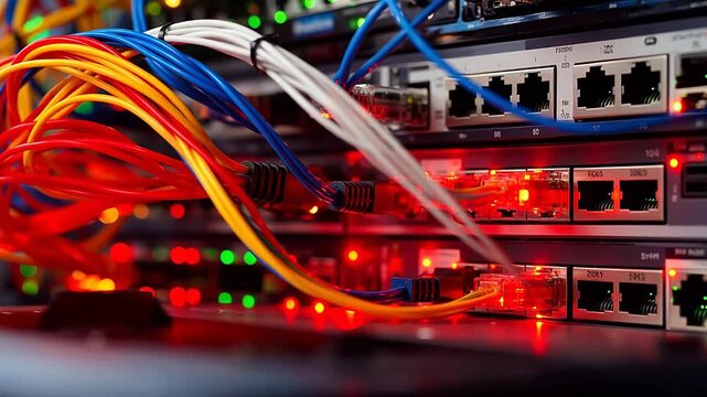 Network server with colorful cables