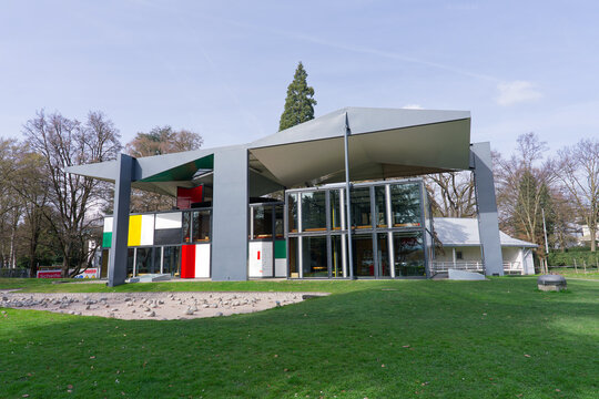 Facade of Le Corbusier pavilion at Z&uuml;rihorn at Swiss city of Z&uuml;rich on a sunny winter afternoon. Photo taken March 9th, 2026, Zurich, Switzerland.
