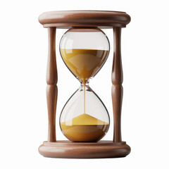 Hourglass with wooden frame and flowing sand timer