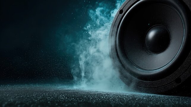 Powerful Subwoofer with Sound Waves Effect