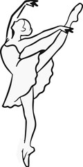 A ballet dancer in a graceful pose, one leg extended high © jamban
