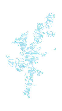 Unique Illustration of the shape of the Shetland islands