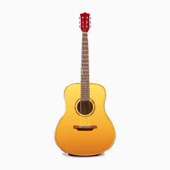 Obraz premium Acoustic Guitar with Red Headstock.