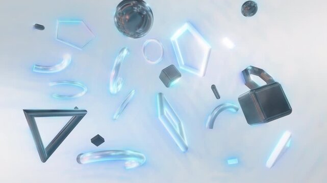 abstract 3d minimal shapes loop