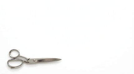 Fototapeta premium Sharp stainless steel scissors on white background for cutting tasks