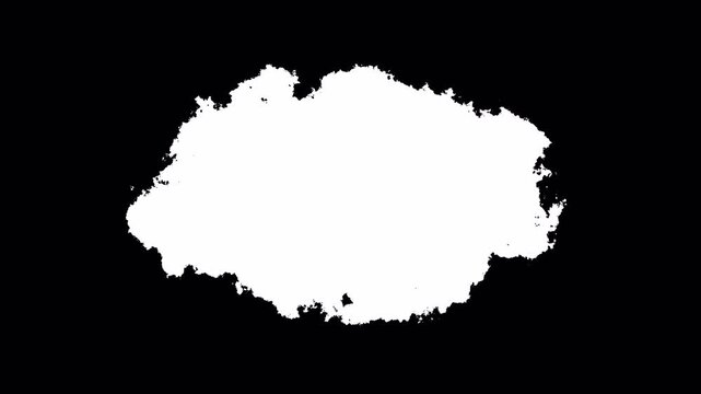 Liquid Ink Splash Transition Animation with alpha channel, Smooth Liquid Ink Splash Expansion Alpha Matte for Video Editing.