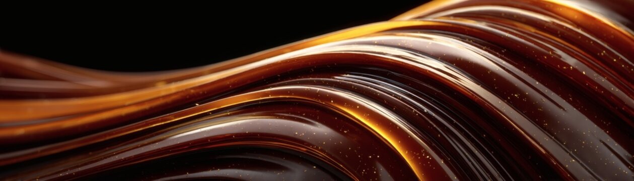 Elegant Abstract Fluidity: A mesmerizing close-up unveils the graceful undulation of a fluid, capturing the dance of light and shadow