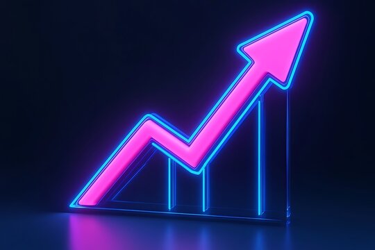 Increasing growth trend arrow graph photo