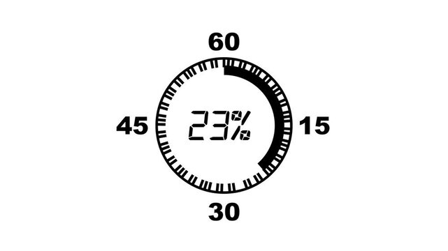 Abstract Pie Chart Data Loop Animation with 24 percent. 24 Modern circular pie chart animation showing percentage progress and statistics.