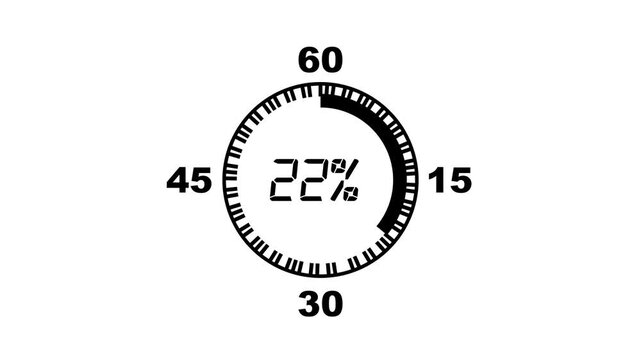 Abstract Pie Chart Data Loop Animation with 22 percent. 22 Modern circular pie chart animation showing percentage progress and statistics.