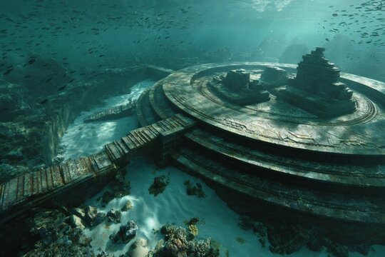 Submerged Metropolis: An ancient, forgotten metropolis rests beneath the ocean's surface. With its intricate architecture, and a haunting atmosphere, is a testament to the mysteries of the deep.