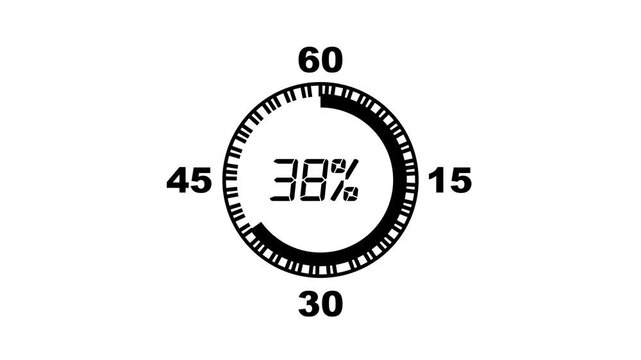 39 Percent number circle pie chart animation. A modern spinning percentage circle pie chart illustration showcasing growth, performance, and statistical analysis. Ideal for business, finance,