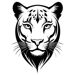Fototapeta premium The velvet hunter a harmonious fusion of feline silhouettes and linear patterns