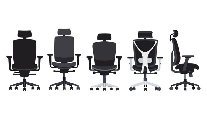 Modern office chairs collection showcasing ergonomic designs