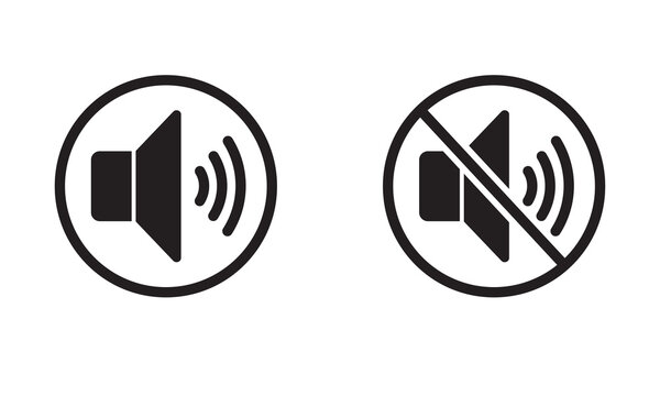 Speaker volume and mute icon set