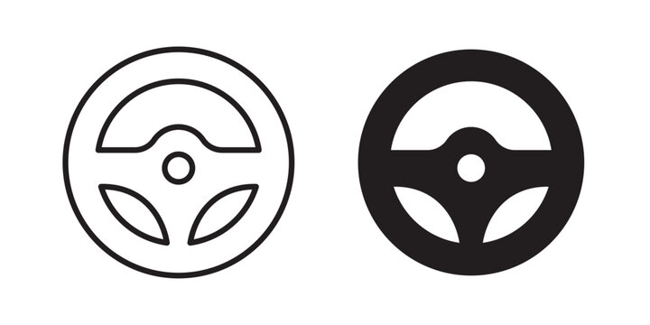 Steering wheel icon vector illustration designs pack. EPS10