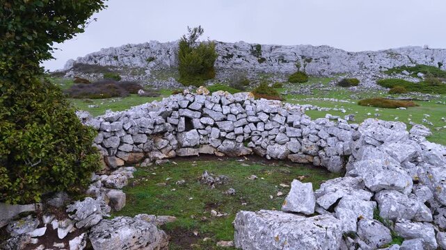 Ruins of ancient shepherd activities in the Valderejo Natural Park in the municipality of Valdegovia in the province of &Aacute;lava. Basque Country. Spain. Europe