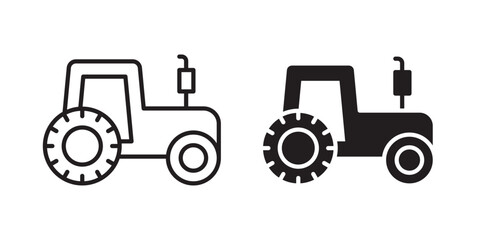 Obraz premium Tractor icon vector illustration designs pack. EPS10
