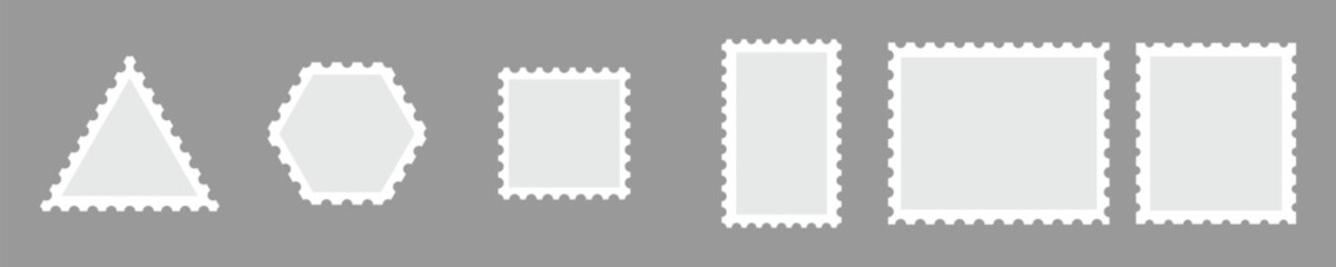 Fototapeta premium Postage stamp frames set isolated