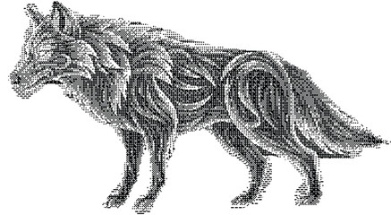 Majestic wolf head portrait in a misty coniferous forest at sunrise or sunset © Mohiuddin Creative