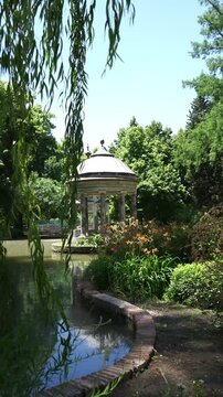 Scenic view of Aranjuez gardens near Royal Palace in Madrid Spain