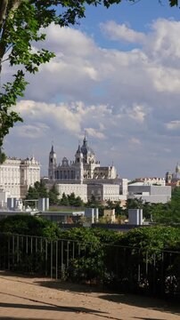 Historic Madrid skyline and palace architecture Spain