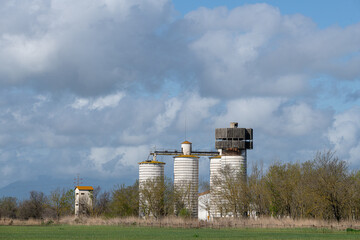 Industrial silos providing agricultural storage in castello d'empuries, catalonia, spain © Alexandre Arocas