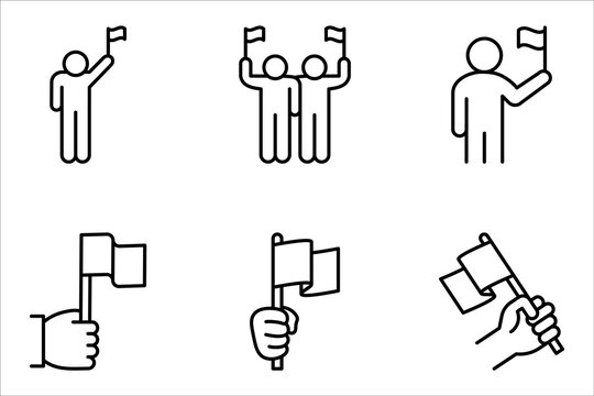Surrender capitulate give up icon set, vector illustration on white background
