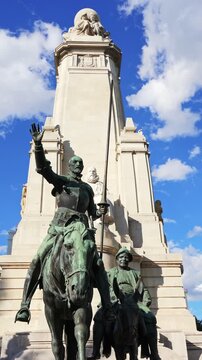 Don Quixote and Sancho Panza Monument in Madrid Spain