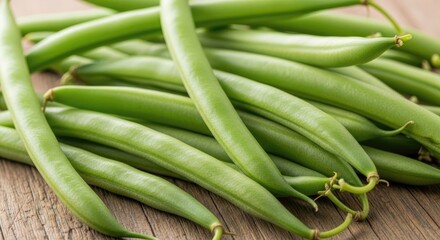 Fototapeta premium Fresh Green Beans - A Healthy and Delicious Vegetable.