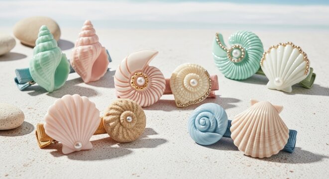 Seashell Hair Clips - Coastal Accessory Collection.