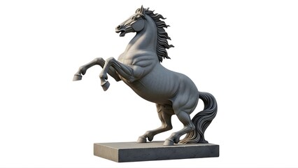 Fototapeta premium A majestic horse statue on a pedestal on transparent background
