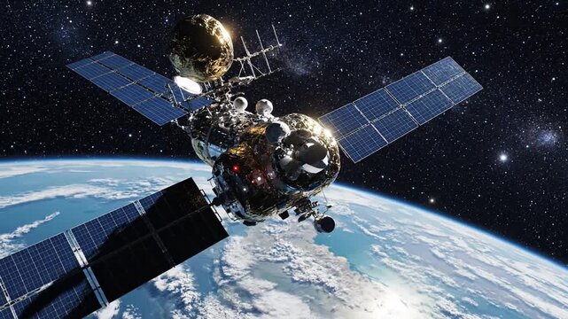 Satellite in orbit around the Earth.
