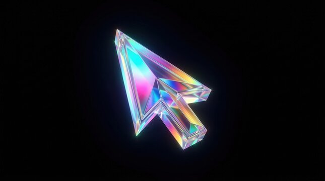 A dazzling, crystal-like cursor, perfect for tech or design visuals