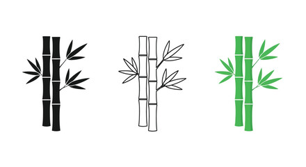 Three bamboo stalks in varying styles a striking silhouette © MD