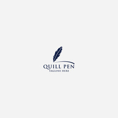 Quill pen logo design template