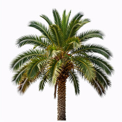 Obraz premium soft shading, a single, isolated palm tree on a white background with clipping path for web and print use