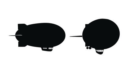 Two airships displayed in a stark black silhouette © HN2.00