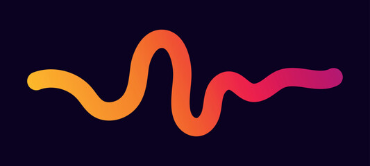 Obraz premium Abstract glowing gradient wave line with yellow orange and magenta colors